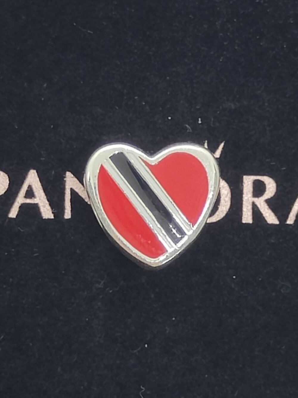 Pandora Trinidad and Tobago Flag Exclusive Charm Heart Pendant S925 Silver